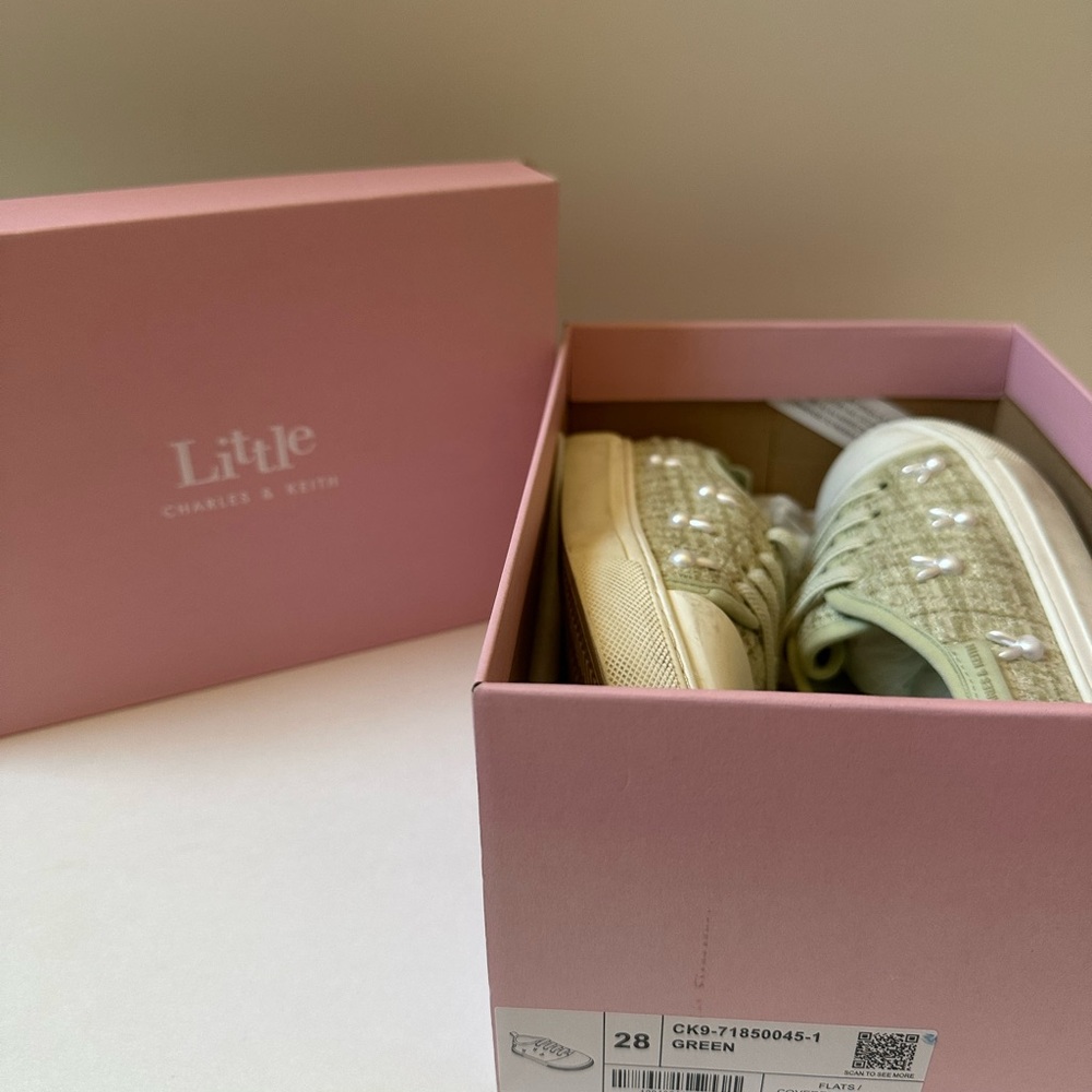 Charles & Keith Glittery Beige Sneakers